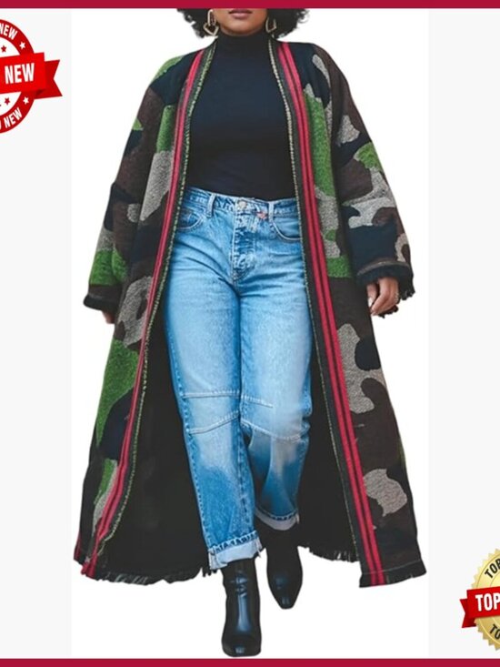 Sweaters - Open Front Long Cardigan Oversized Knit Duster Coat